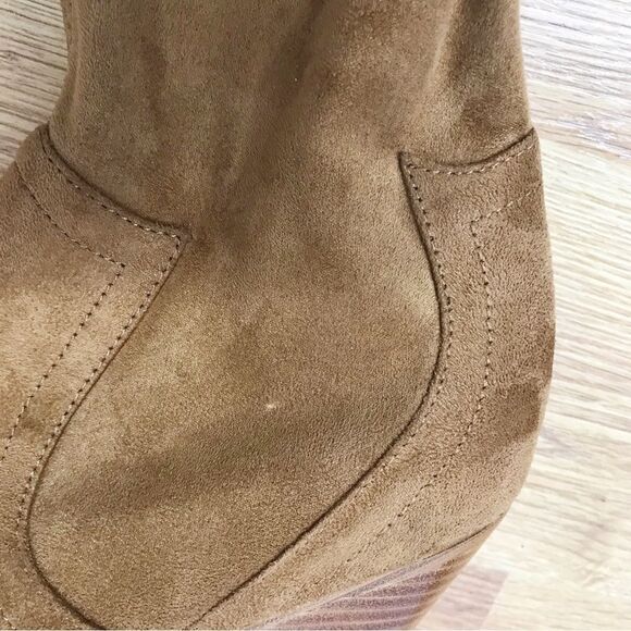 MARC FISHER Brown Suede Over The Knee Boot Chunky Block Heel Western Size‎ 9 New - Picture 11 of 13